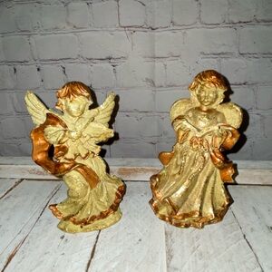 Vintage Gold and Bronze Angel Figurines